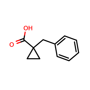 Chemical structure of 1-Benzylcyclopropane-1-carboxylic acid , CAS 27356-91-8, AChemBlock L22287