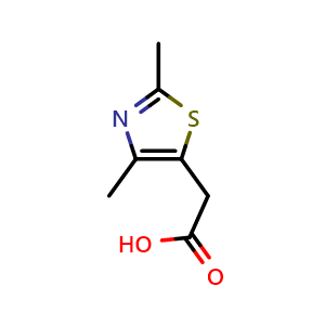 Chemical structure of 2-(Dimethyl-1,3-thiazol-5-yl)acetic acid , CAS 34272-65-6, AChemBlock L22311