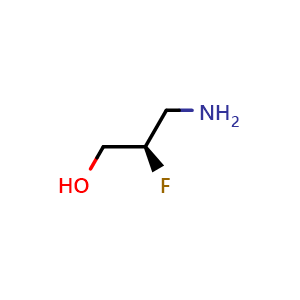 Chemical structure of (2R)-3-Amino-2-fluoropropan-1-ol , CAS 344413-79-2, AChemBlock L22313
