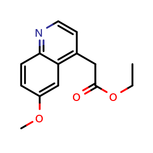 Chemical structure of Ethyl 2-(6-methoxyquinolin-4-yl)acetate , CAS 394223-34-8, AChemBlock L22325