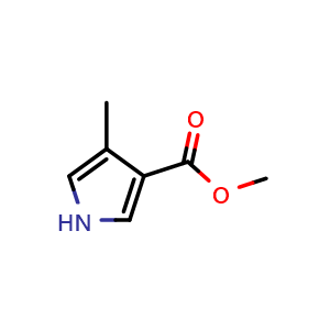 Chemical structure of Methyl 4-methyl-1H-pyrrole-3-carboxylate , CAS 40318-15-8, AChemBlock L22330