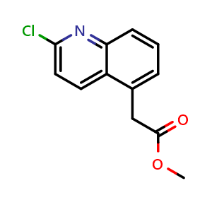 Chemical structure of Methyl 2-(2-chloroquinolin-5-yl)acetate , CAS 475215-58-8, AChemBlock L22342