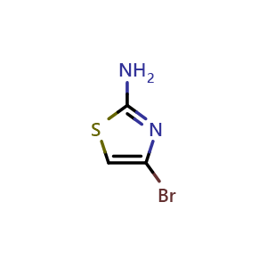 Chemical structure of 4-Bromo-1,3-thiazol-2-amine , CAS 502145-18-8, AChemBlock L22349