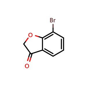 Chemical structure of 7-Bromo-2,3-dihydro-1-benzofuran-3-one , CAS 519018-52-1, AChemBlock L22354