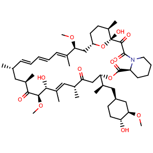 Chemical structure of Sirolimus , CAS 53123-88-9, AChemBlock L22358