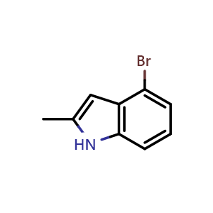 Chemical structure of 4-Bromo-2-methyl-1H-indole , CAS 6127-18-0, AChemBlock L22373