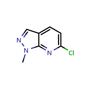 Chemical structure of 6-Chloro-1-methyl-1H-pyrazolo[3,4-b]pyridine , CAS 63725-52-0, AChemBlock L22380