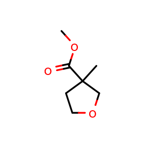 Chemical structure of Methyl 3-methyloxolane-3-carboxylate , CAS 74785-96-9, AChemBlock L22406