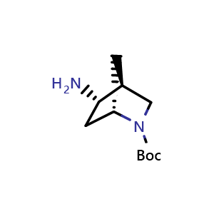 Chemical structure of tert-Butyl (1S,4S,5S)-rel-5-amino-2-azabicyclo[2.2.1]heptane-2-carboxylate , CAS 793650-60-9, AChemBlock L22417