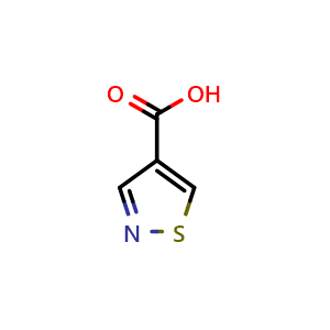 Chemical structure of 1,2-Thiazole-4-carboxylic acid , CAS 822-82-2, AChemBlock L22423