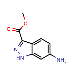 Chemical structure of Methyl 6-amino-1H-indazole-3-carboxylate , CAS 851652-52-3, AChemBlock L22430