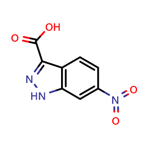 Chemical structure of 6-Nitro-1H-indazole-3-carboxylic acid , CAS 857801-97-9, AChemBlock L22435