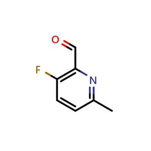 Chemical structure of 3-Fluoro-6-methylpyridine-2-carbaldehyde , CAS 884495-48-1, AChemBlock L22459