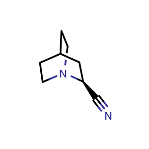 Chemical structure of (2S)-1-Azabicyclo[2.2.2]octane-2-carbonitrile , CAS 885517-04-4, AChemBlock L22460