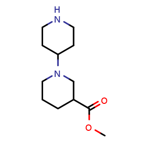 Chemical structure of Methyl 1,4'-bipiperidine-3-carboxylate , CAS 889952-13-0, AChemBlock L22467