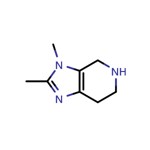 Chemical structure of 2,3-Dimethyl-3H,4H,5H,6H,7H-imidazo[4,5-c]pyridine , CAS 933725-60-1, AChemBlock L22490