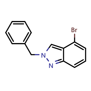 Chemical structure of 2-Benzyl-4-bromo-2H-indazole , CAS 952734-38-2, AChemBlock L22511