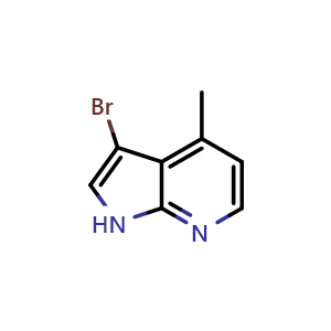 Chemical structure of 3-Bromo-4-methyl-1H-pyrrolo[2,3-b]pyridine , CAS 802264-75-1, AChemBlock M15002
