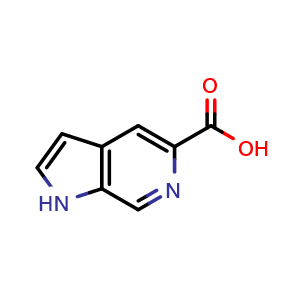 Chemical structure of 1H-pyrrolo[2,3-c]pyridine-5-carboxylic acid , CAS 130473-27-7, AChemBlock M15012