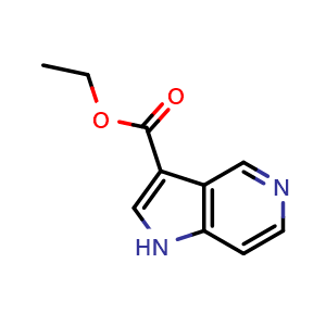 Chemical structure of Ethyl 1H-pyrrolo[3,2-c]pyridine-3-carboxylate , CAS 1799421-01-4, AChemBlock M15025