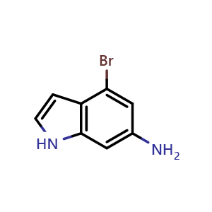 Chemical structure of 4-Bromo-6-aminoindole , CAS 375369-03-2, AChemBlock M15032
