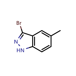 Chemical structure of 3-Bromo-5-methyl-1H-indazole , CAS 40598-72-9, AChemBlock M15047