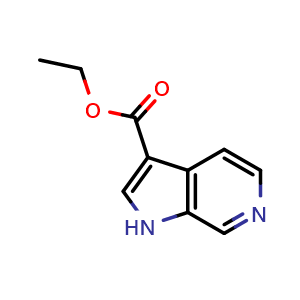 Chemical structure of Ethyl 1H-pyrrolo[2,3-c]pyridine-3-carboxylate , CAS 67058-73-5, AChemBlock M15060