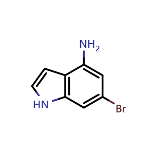 Chemical structure of 4-Amino-6-bromoindole , CAS 350800-81-6, AChemBlock M15092
