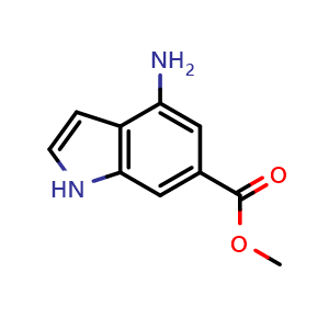 Chemical structure of Methyl 4-amino-1H-indole-6-carboxylate , CAS 121561-15-7, AChemBlock M15101