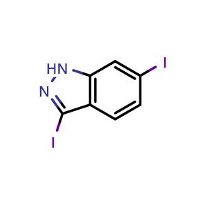 Chemical structure of 3,6-Diiodo-1H-indazole , CAS 319472-78-1, AChemBlock M15116