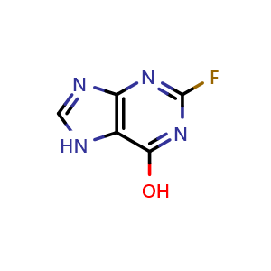 Chemical structure of 2-Fluoro-hypoxanthine , CAS 1480-90-6, AChemBlock M15171