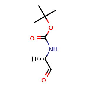 Chemical structure of tert-Butyl N-[(2S)-1-oxopropan-2-yl]carbamate , CAS 79069-50-4, AChemBlock M15173