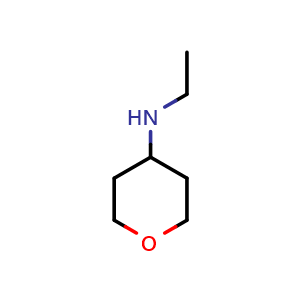 Chemical structure of N-Ethyl-tetrahydro-2H-pyran-4-amine , CAS 211814-15-2, AChemBlock M15174