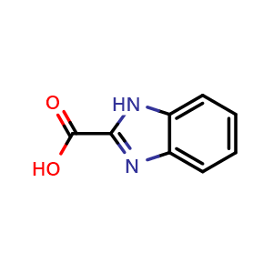 Chemical structure of 1H-Benzimidazole-2-carboxylic acid , CAS 2849-93-6, AChemBlock M15185