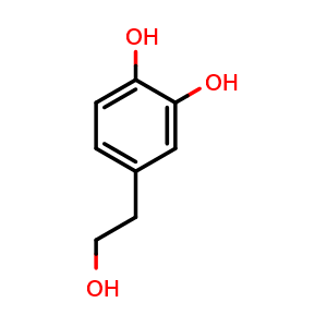 Chemical structure of Hydroxytyrosol , CAS 10597-60-1, AChemBlock M15188