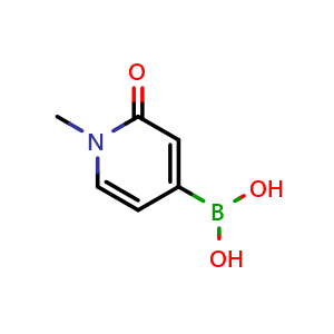 Chemical structure of (1-Methyl-2-oxo-1,2-dihydropyridin-4-yl)boronic acid , CAS 1351413-50-7, AChemBlock M15216