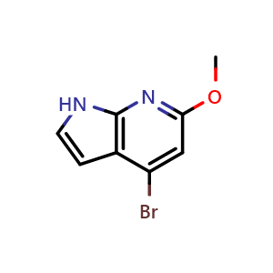 Chemical structure of 4-Bromo-6-methoxy-7-azaindole , CAS 1190310-00-9, AChemBlock M15228