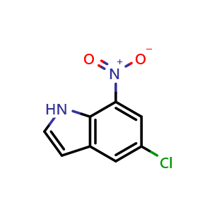 Chemical structure of 5-Chloro-7-nitroindole , CAS 1197181-29-5, AChemBlock M15232