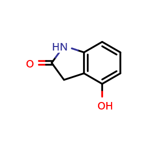 Chemical structure of 4-Hydroxy-2-oxindole , CAS 13402-55-6, AChemBlock M15233