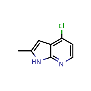 Chemical structure of 4-Chloro-2-methyl-1H-pyrrolo[2,3-b]pyridine , CAS 307951-53-7, AChemBlock M15245