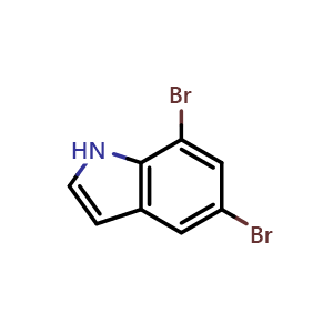 Chemical structure of 5,7-Dibromo-1H-indole , CAS 36132-08-8, AChemBlock M15247