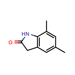 Chemical structure of 5,7-Dimethylindolin-2-one , CAS 729598-50-9, AChemBlock M15256