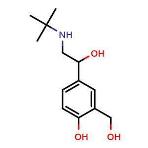 Chemical structure of Salbutamol , CAS 18559-94-9, AChemBlock M15384