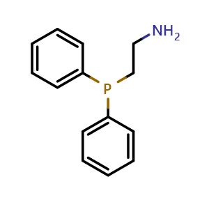 Chemical structure of 2-(Diphenylphosphino)ethylamine , CAS 4848-43-5, AChemBlock M15397