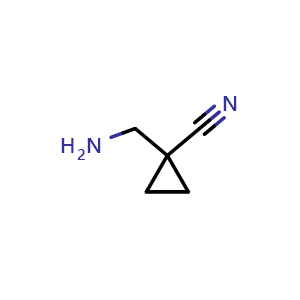 Chemical structure of 1-(Aminomethyl)cyclopropanecarbonitrile , CAS 1124213-09-7, AChemBlock M15441