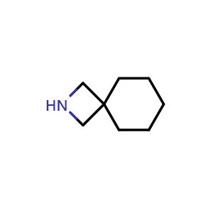 Chemical structure of 2-Azaspiro[3.5]nonane , CAS 666-08-0, AChemBlock M15470