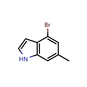 Chemical structure of 4-Bromo-6-methyl-1H-indole , CAS 885520-48-9, AChemBlock M15488