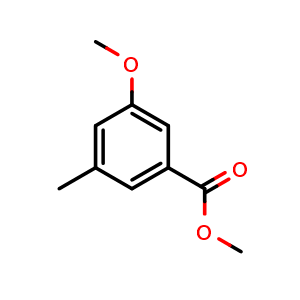 Chemical structure of 3-Methoxy-5-methyl- benzoic acid methyl ester , CAS 108593-44-8, AChemBlock M15501