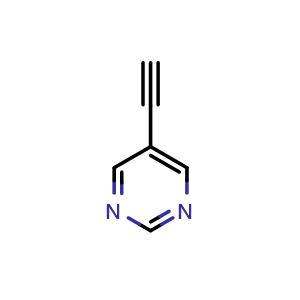 Chemical structure of 5-Ethynyl-pyrimidine , CAS 153286-94-3, AChemBlock M15518