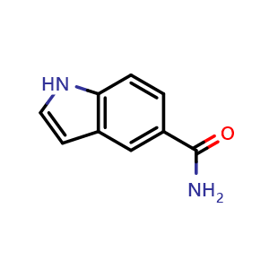 Chemical structure of Indole-5-carboxamide , CAS 1670-87-7, AChemBlock M15524